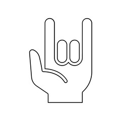 Love gesture icon in line style