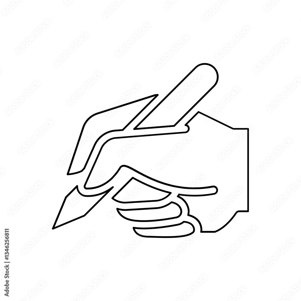Poster writing icon in line style