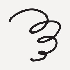 Minimalist abstract spiral line art, element vector