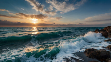Fototapeta premium sunset over the sea
