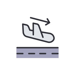 Landing colored icons, minimalist vector illustration ,simple transparent graphic element .Isolated on white background