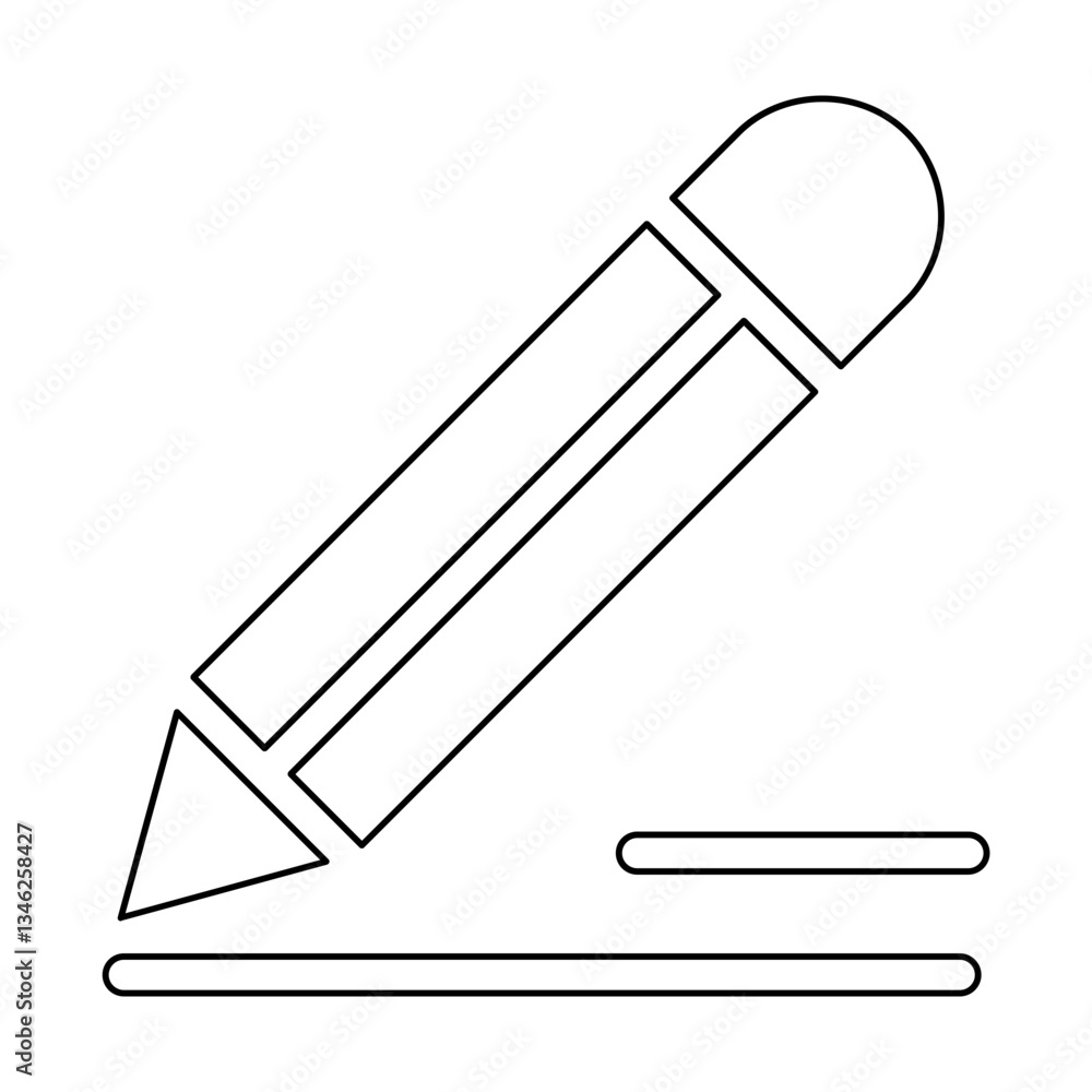 Poster writing icon in line style