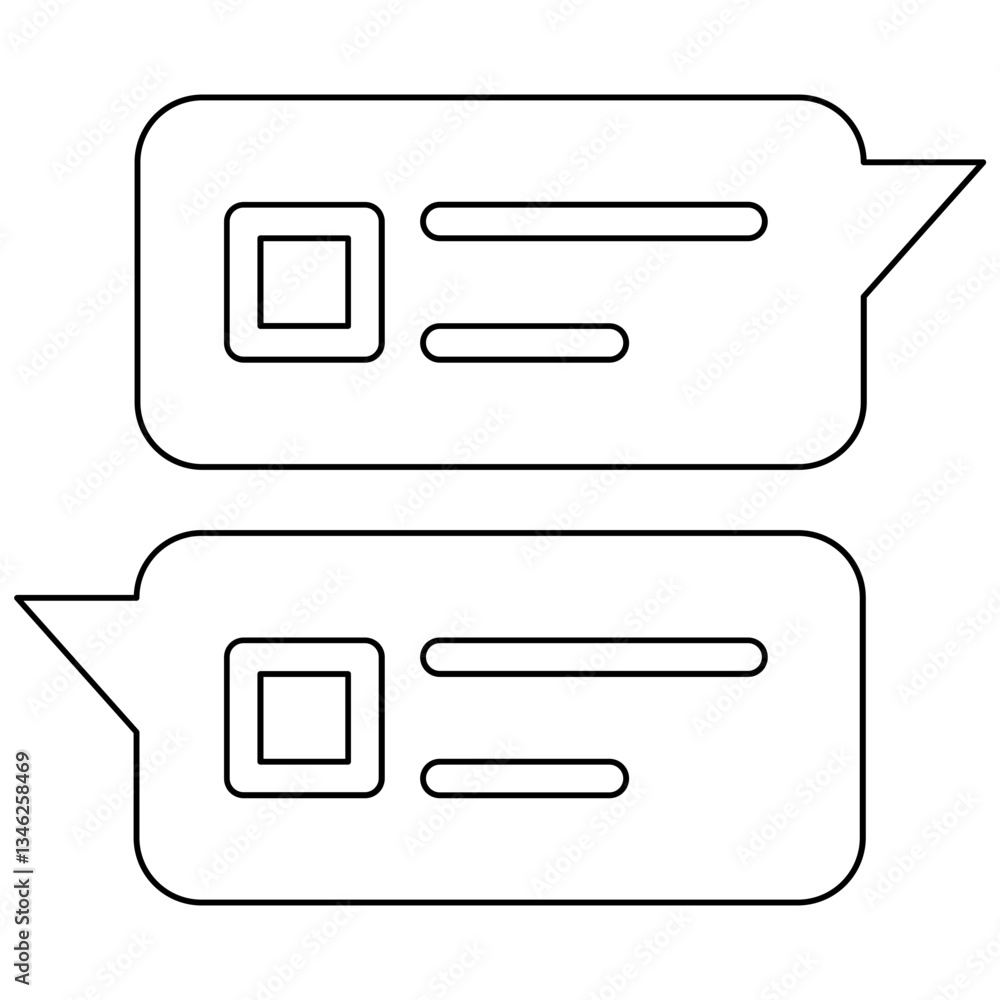 Poster online message icon in line style