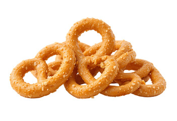 Fresh Salted pretzels isolated on transparent or white background.