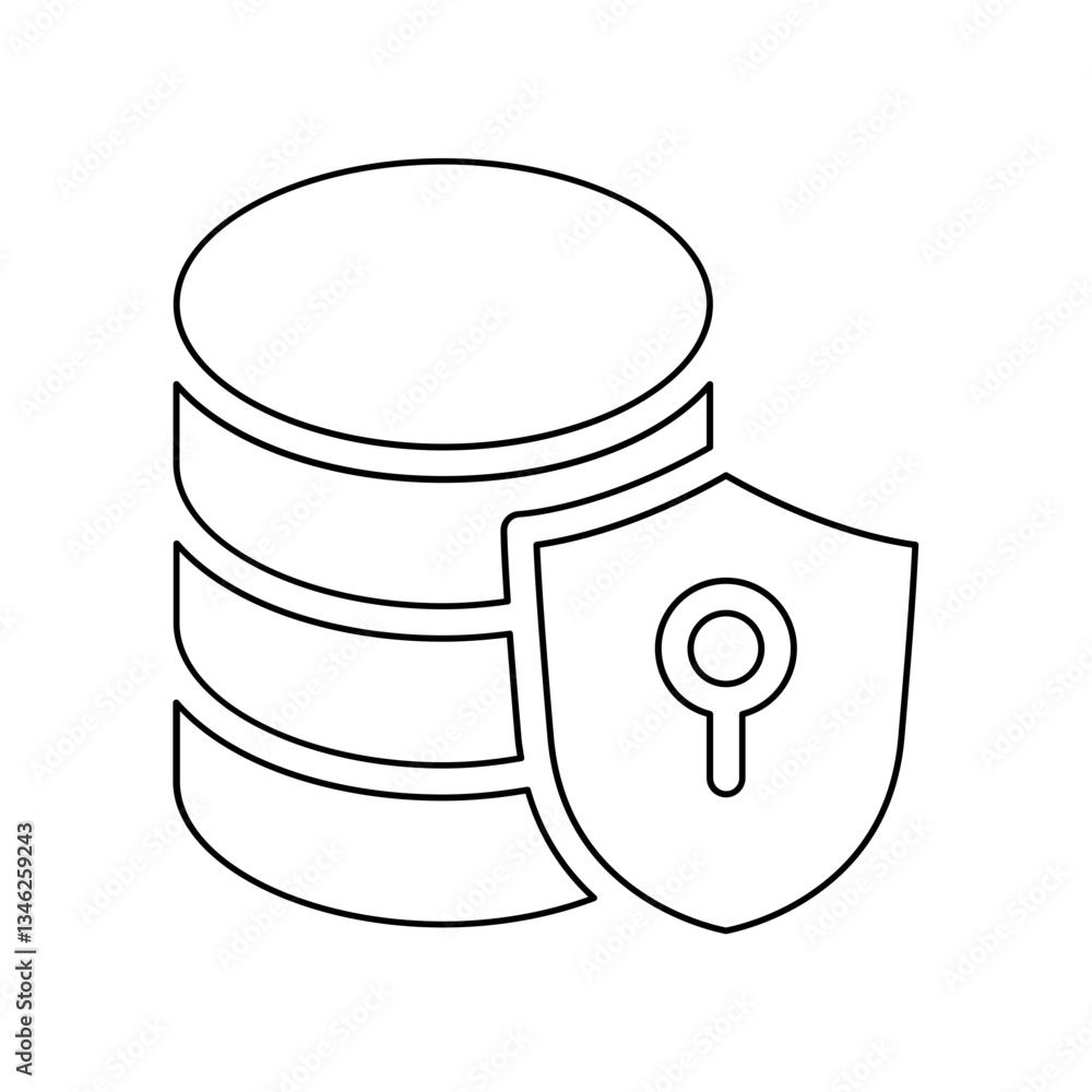 Poster database security icon in line style