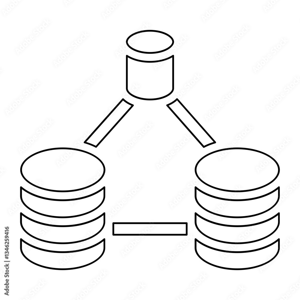 Poster big data icon in line style