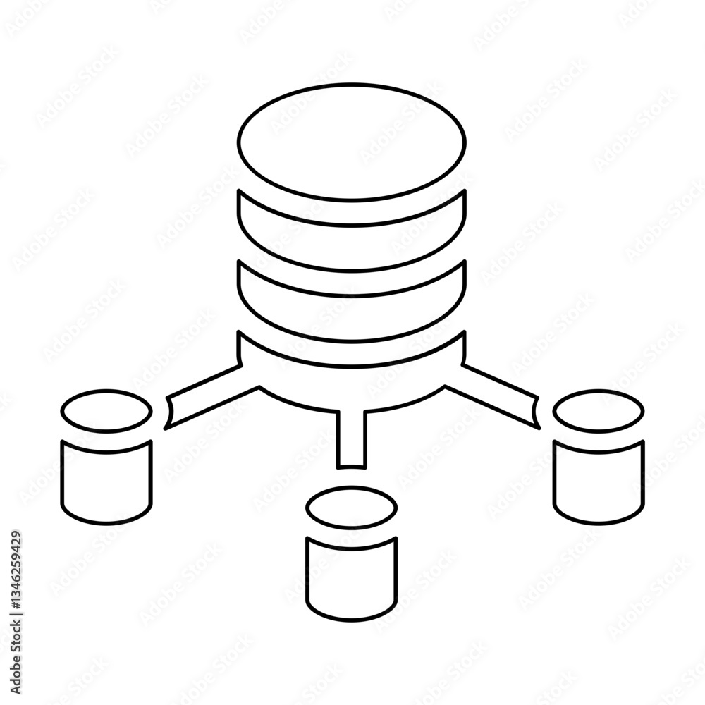 Poster data sharing icon in line style