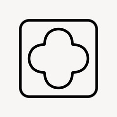 Minimalist geometric black cross design vector