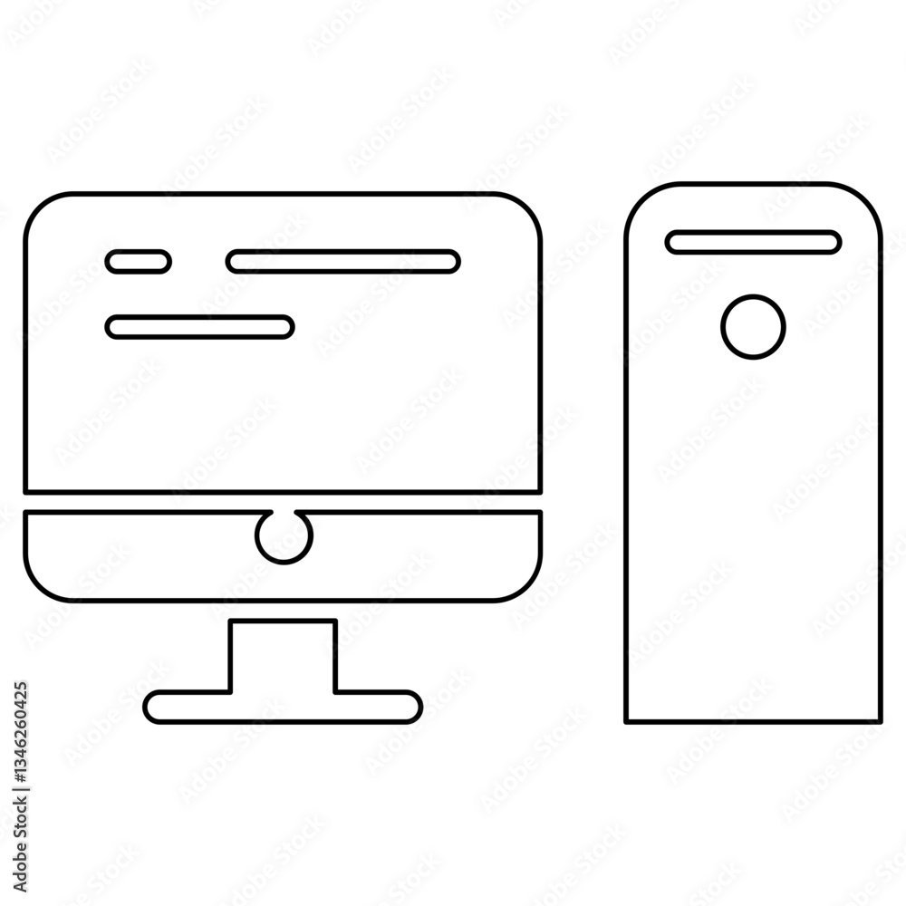 Poster computer icon in line style