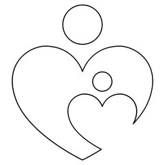 Mother icon in line style