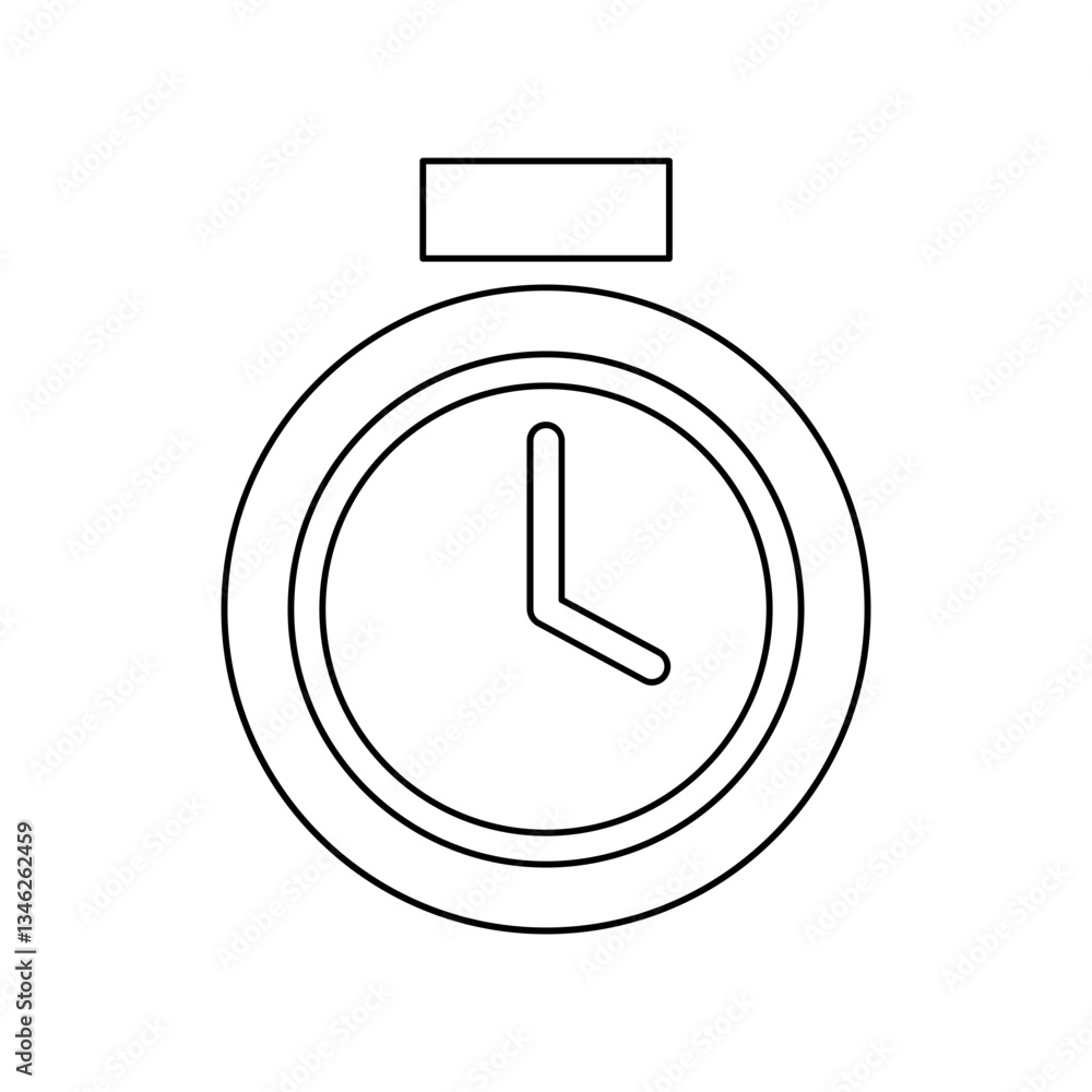 Poster stopwatch icon in line style