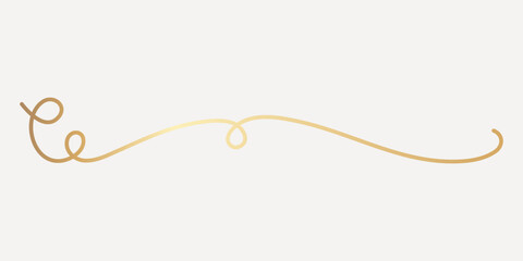 Elegant gold decorative flourish, hand drawn vector