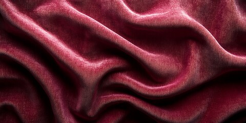 Obraz premium Luxurious Red Velvet Fabric Draped Texture Background Elegant Burgundy Textile Close Up