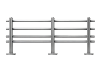 Modern metal guardrail isolated on white background – great for construction and safety inspiration