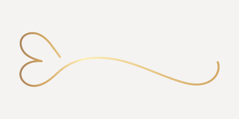 Elegant gold decorative flourish, hand drawn vector