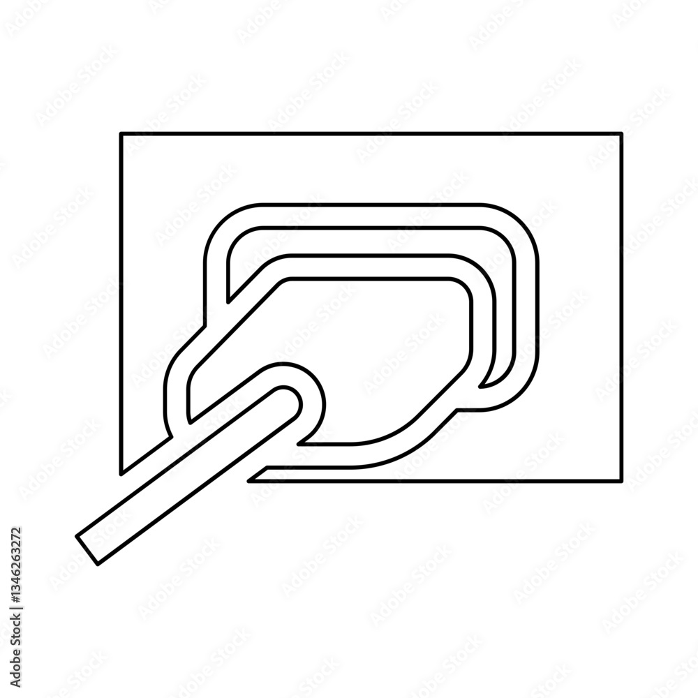 Poster plug and socket icon in line style