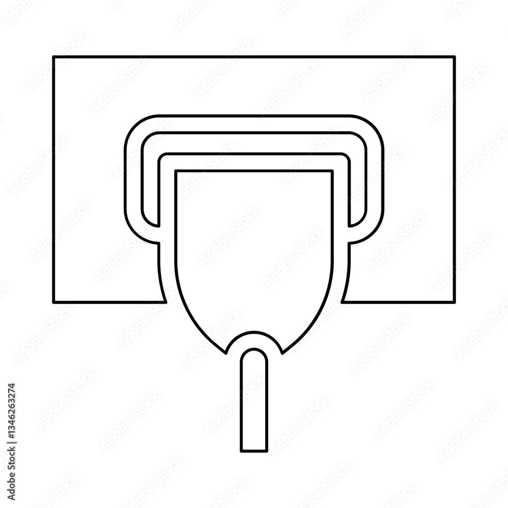 Poster plug and socket icon in line style