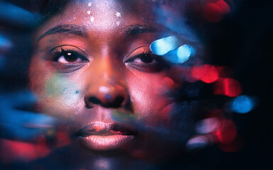 Un retrato abstracto de una persona, con pinceladas de colores que representan emociones