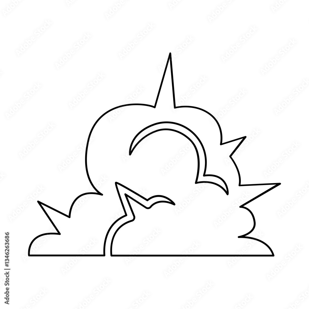 Poster explode icon in line style