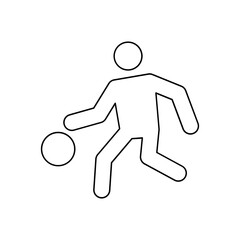 Playing basketball icon in line style