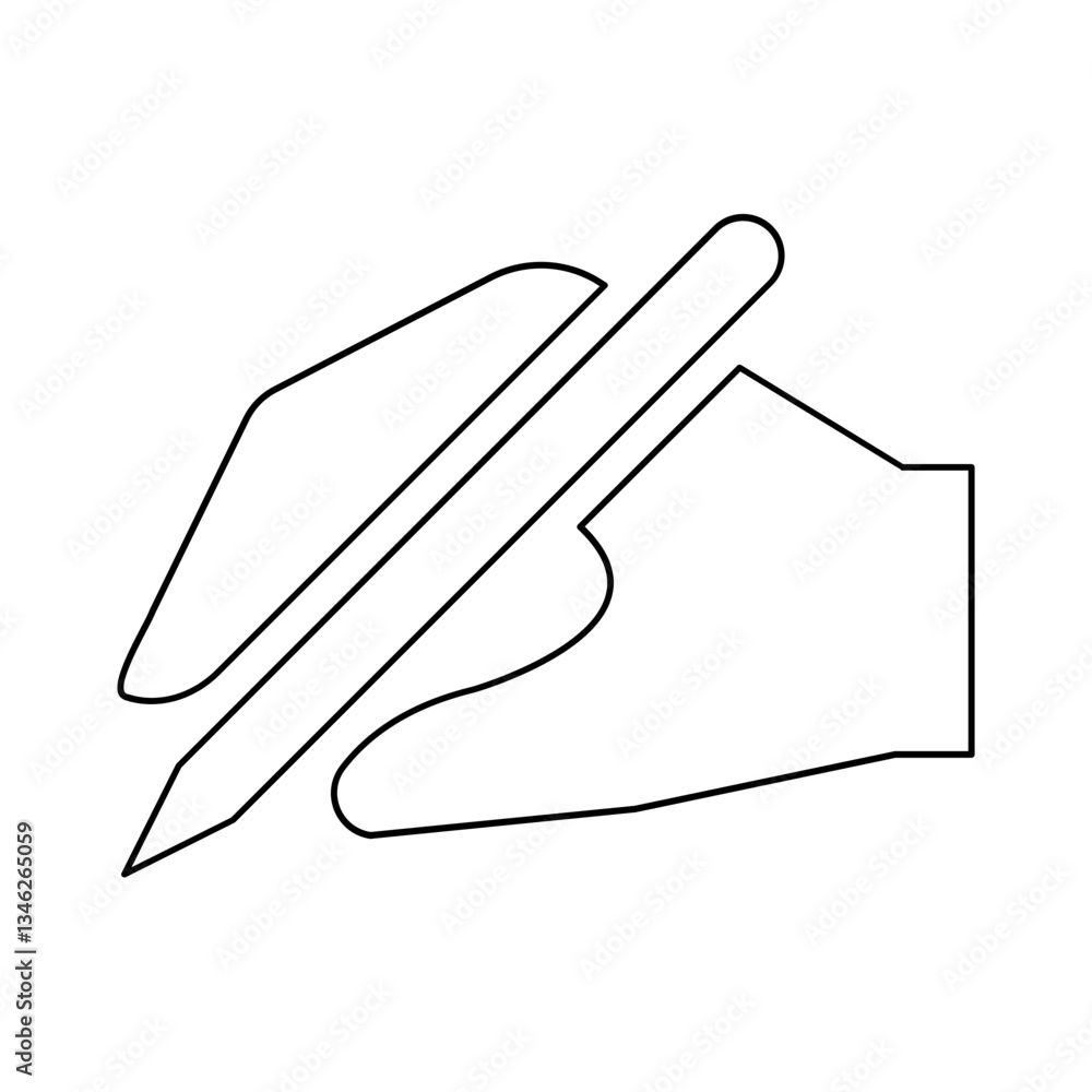 Poster writing icon in line style
