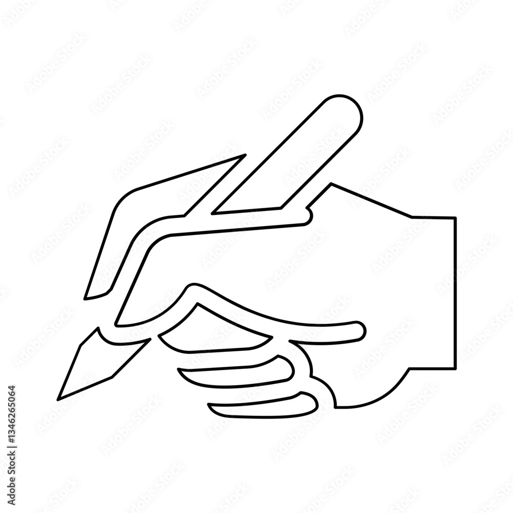 Poster writing icon in line style