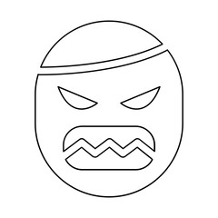 angry icon in line style