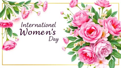 rose flowers isolated on white ai Happy womens day ai 