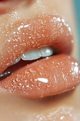 Obraz premium Close-up beautiful lips banner
