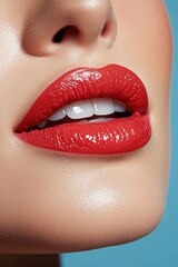 Fototapeta premium Close-up beautiful lips banner