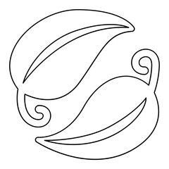 Leaves icon in line style