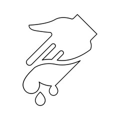 Dirty hand icon in line style