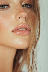Obraz premium Close-up beautiful lips banner