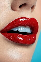 Obraz premium Close-up beautiful lips banner