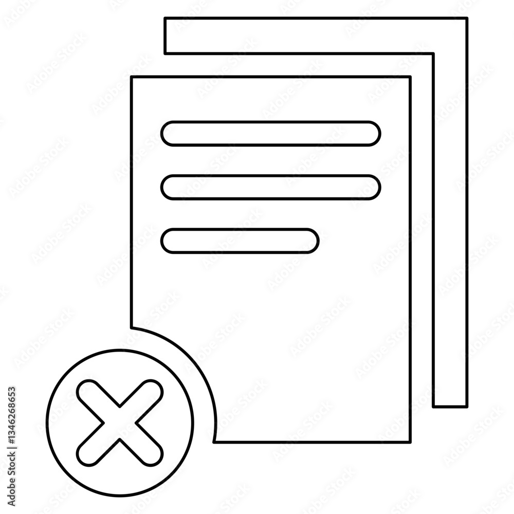 Poster delete file icon in line style