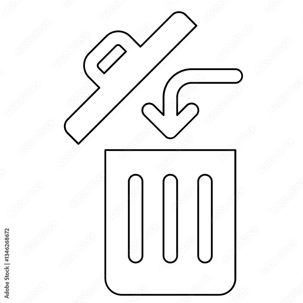 Poster delete icon in line style