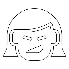 tricky face icon in line style