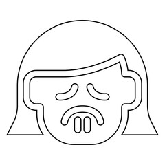 Sad face icon in line style