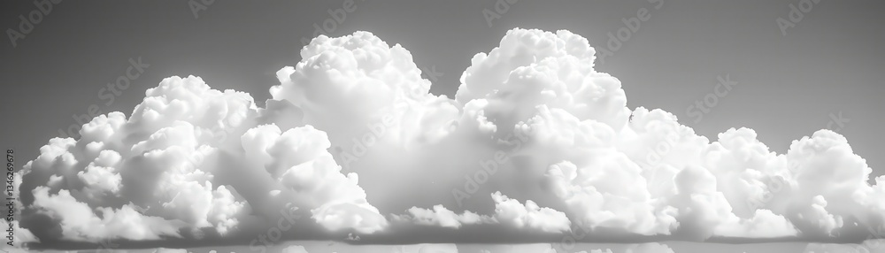 Poster a large white cloud with a few small clouds in the background