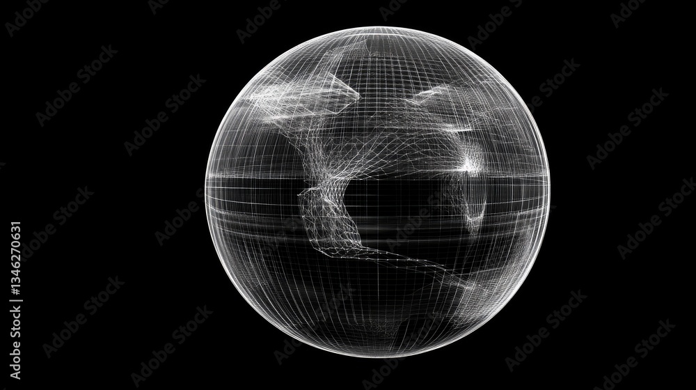 Poster abstract global network visualization with digital lines and grids