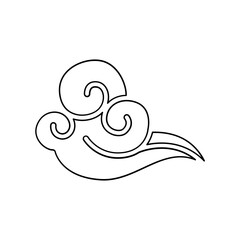 Chinese cloud icon in line style