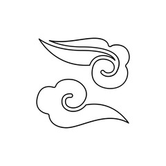 Chinese cloud icon in line style