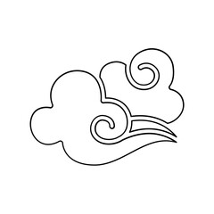 Japanese cloud icon in line style