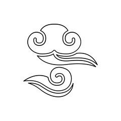 Japanese cloud icon in line style
