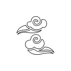 Japanese cloud icon in line style