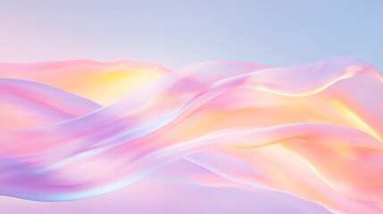 Obraz premium 幻想的に舞うパステルカラーのシルクの波