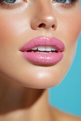 Fototapeta premium Close-up beautiful lips banner