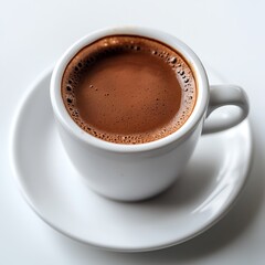 Obraz premium Freshly Brewed Turkish Coffee with Frothy Crema – Elegant Minimalist Close-Up