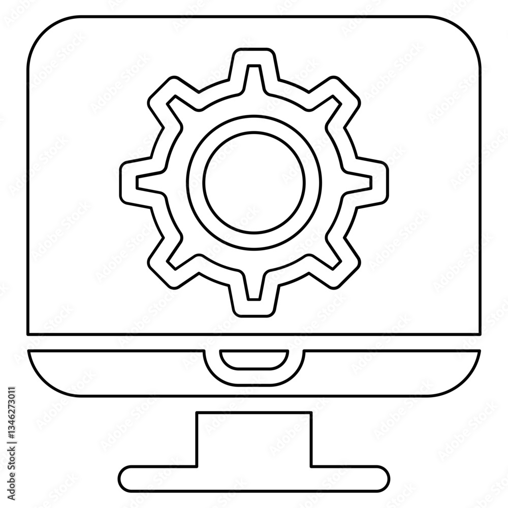 Poster setting icon in line style