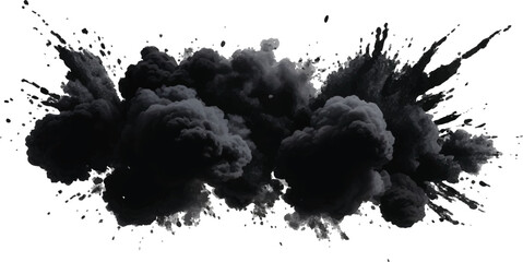 Mesmerizing and Chaotic Display of Black Smoke Rising and Dissipating in the Air, 
Capturing the Energy and Movement of a Dynamic Dust Cloud
